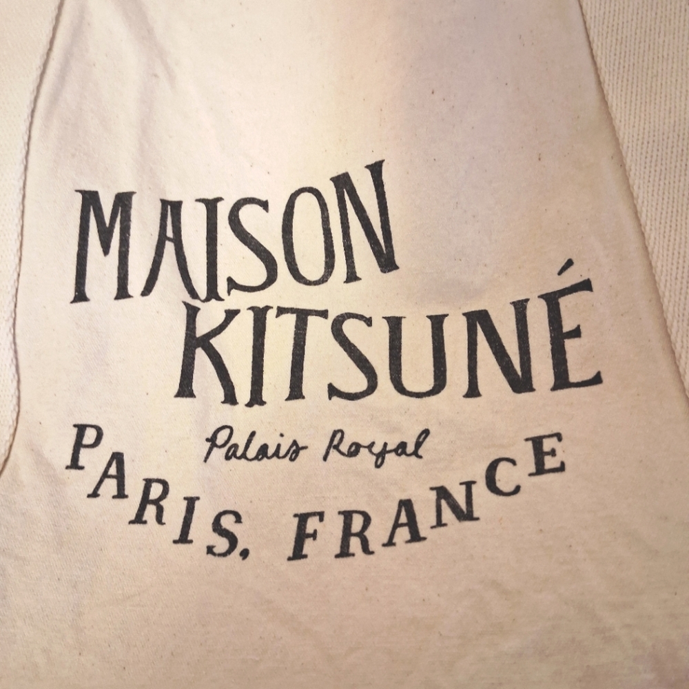 MAISON KITSUNE CREAM CANVAS TOTE BAG - Picture 3 of 8